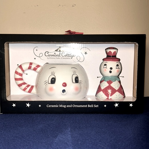 CarnivalCottage by Johanna Parker and Magenta Other - Carnival Cottage by Johanna Parker and Magenta ceramic Mug and Ornament bell set